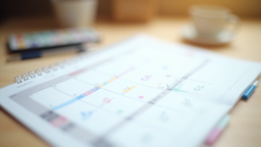 Close-up of calendar with milestone dates marked and highlighted